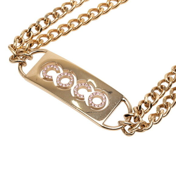 CHANEL Accessories - Chanel Coco Mark COCO Logo Chain Belt 02P Gold Plated Rhinestone Women's CHANEL
